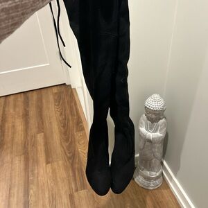Steve Madden Black Suede Over-the-Knee Boots